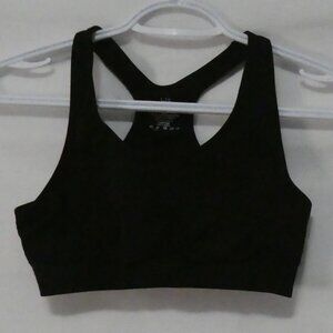 U2B medium Black Nylon Racerback Sport Bra